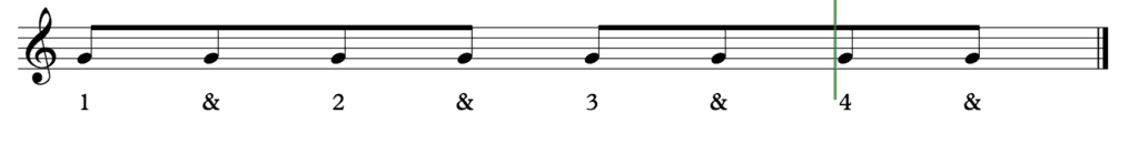 Rhythm Notation Guide - 8th Notes Score